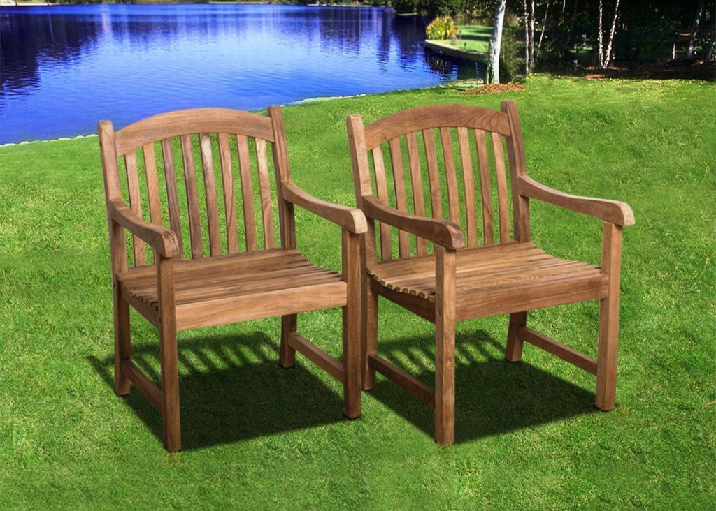Amazonia Teak Oslo 7 Piece Rectangular Teak Outdoor Dining Set Patio