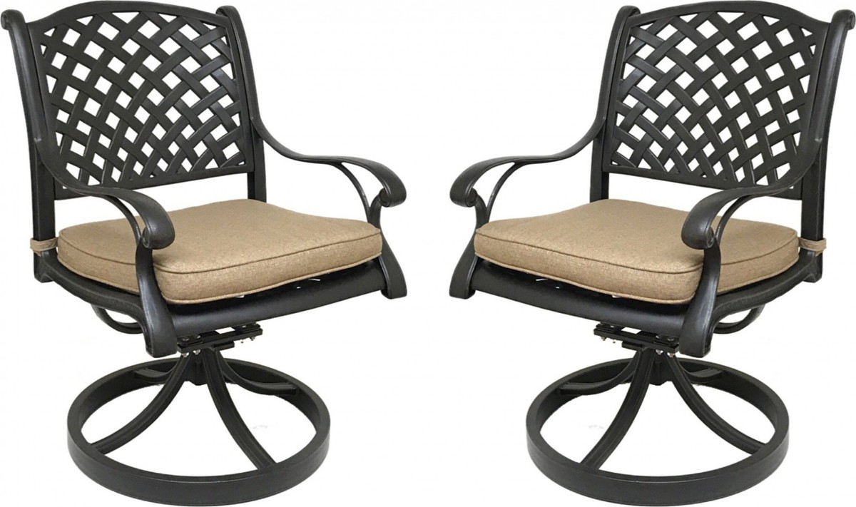 Coastlink Furniture Nevada 5 Piece Cast Aluminum Outdoor Dining Set with 48″ Round Table