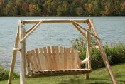 Lakeland Mills Outdoor Wooden Cedar Log Yard Swing Set