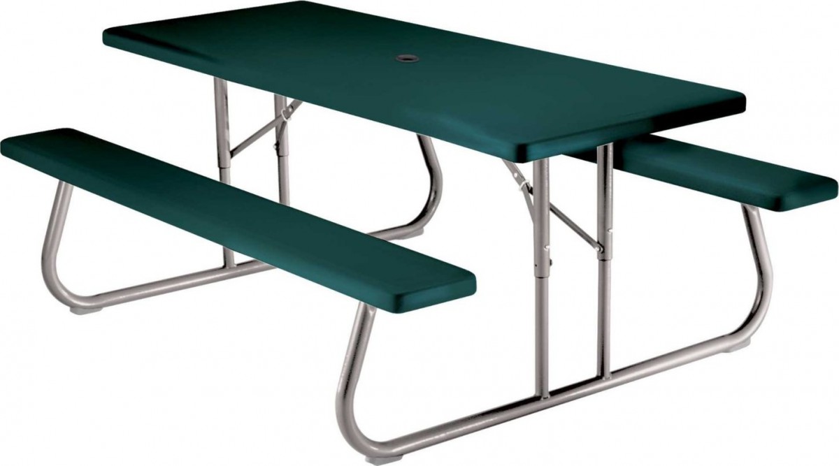 Lifetime 22123 6 Foot Folding Picnic Table Bench in Green