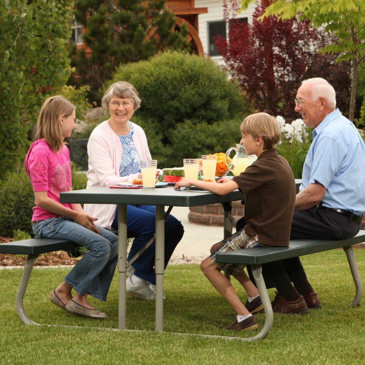 Lifetime 22123 6 Foot Folding Picnic Table Bench in Green