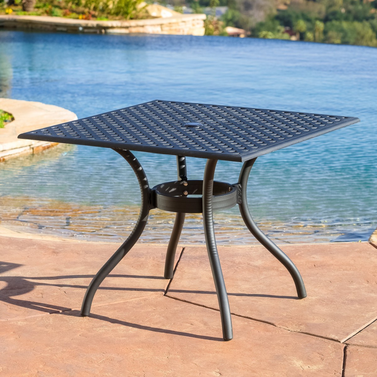 Marietta Cast Aluminum 5 Piece Outdoor Dining Set with Square Table