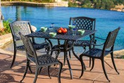 Marietta Cast Aluminum 5 Piece Outdoor Dining Set with Square Table