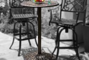 Paris Cast Aluminum Bar Height Outdoor Bistro Table