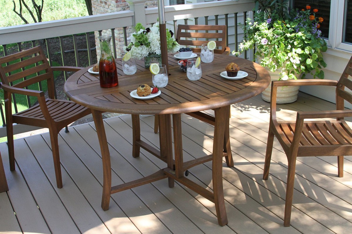 Outdoor Interiors 48-Inch Round Folding Table