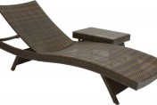 Best Selling Folding Wicker Outdoor Chaise Lounge Chairs w/ Table