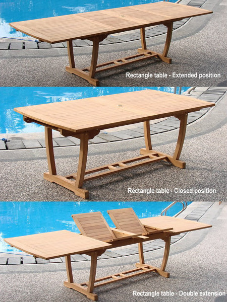 Grade-A Teak 117′ Wood Rectangular Outdoor Dining Table