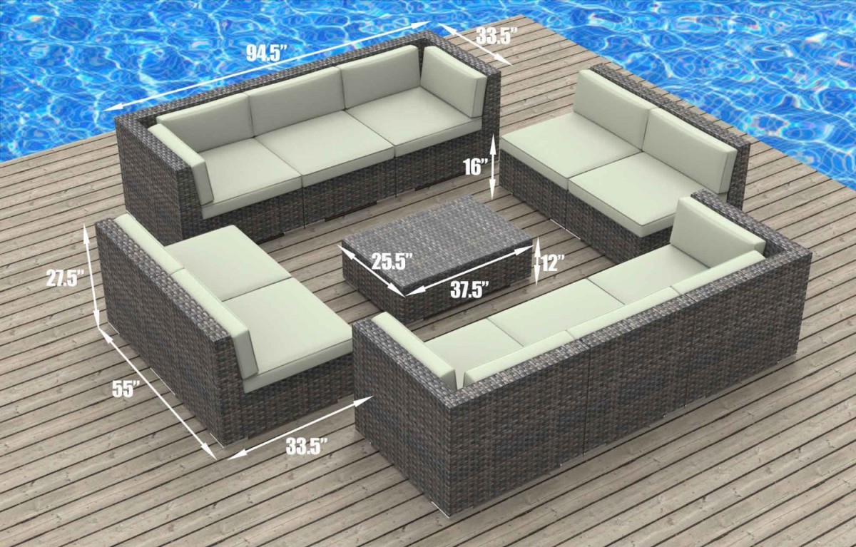 Urban Furnishing BERMUDA 11pc Outdoor Sectional Sofa Set