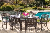 Odena Cast Aluminum 7 Piece Outdoor Dining Set with Rectangular Table