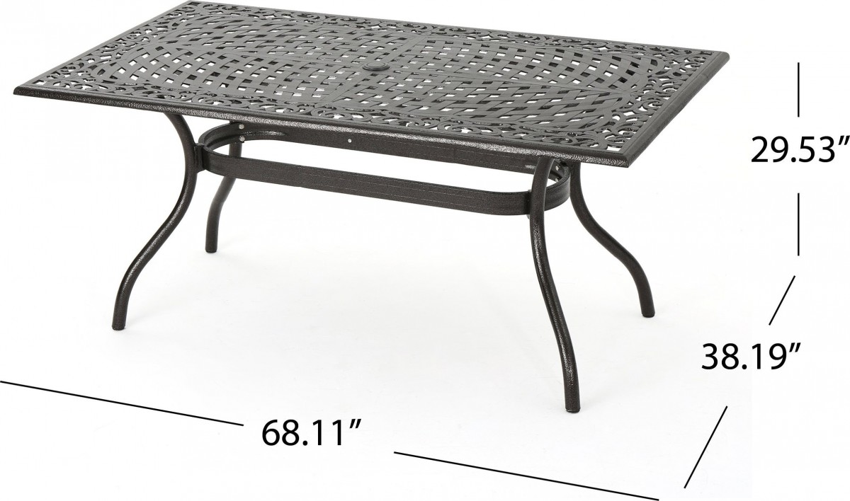 Odena Cast Aluminum 7 Piece Outdoor Dining Set with Rectangular Table