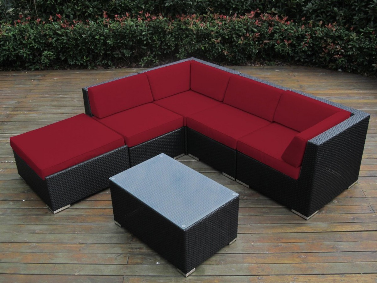 Ohana Collection 6pc Sunbrella Outdoor Sectional Sofa Set