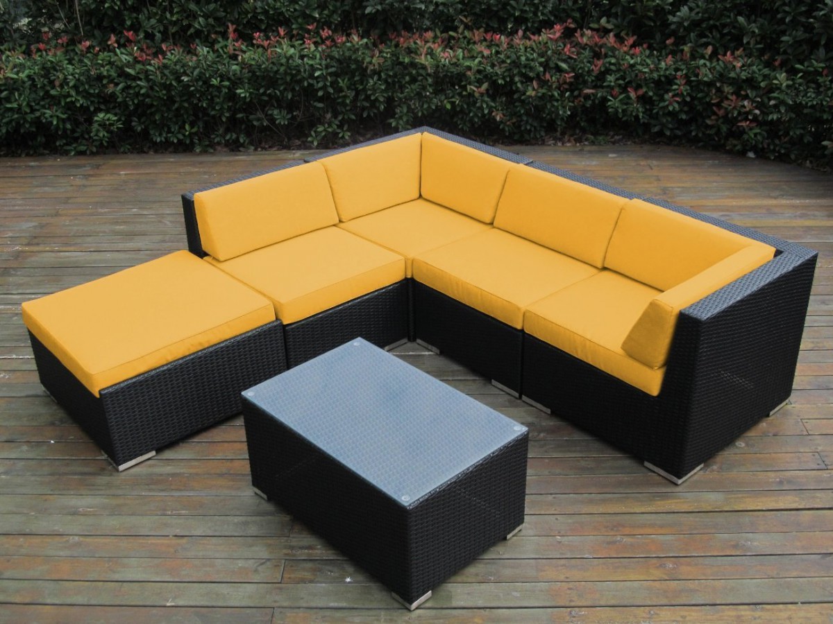 Ohana Collection 6pc Sunbrella Outdoor Sectional Sofa Set