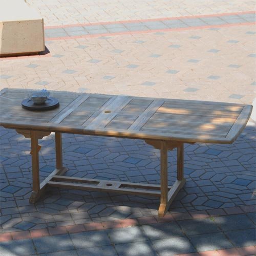 Bayview Patio Grade-A Teak 9-Piece Patio Dining Set with Double Extension Table