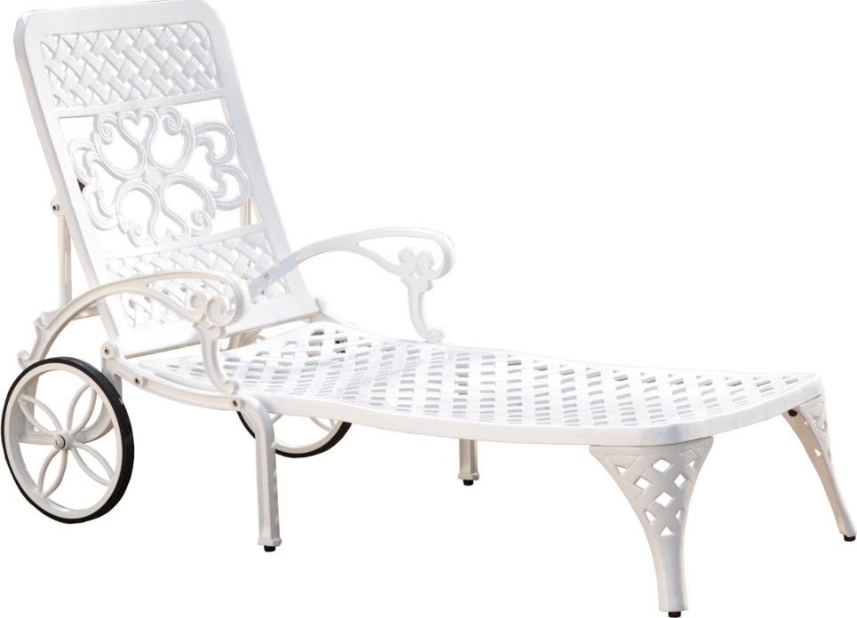 Home Styles Biscayne Outdoor Chaise Lounge Chair with Wheels