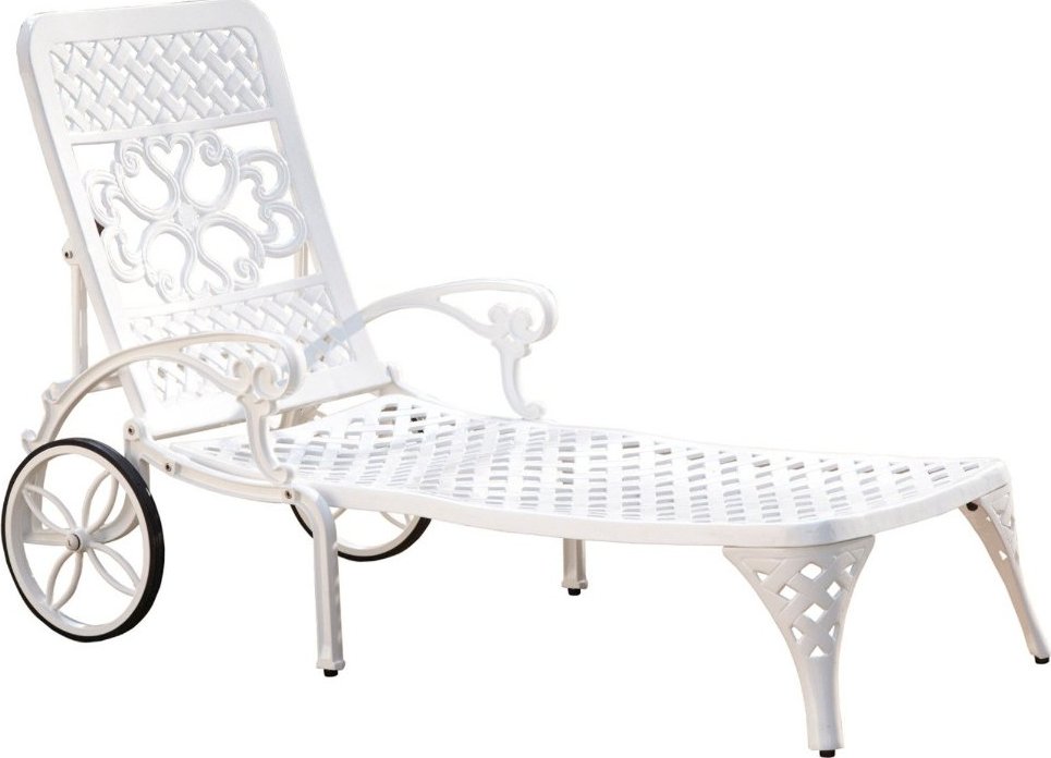 Home Styles Biscayne Outdoor Chaise Lounge Chair with Wheels