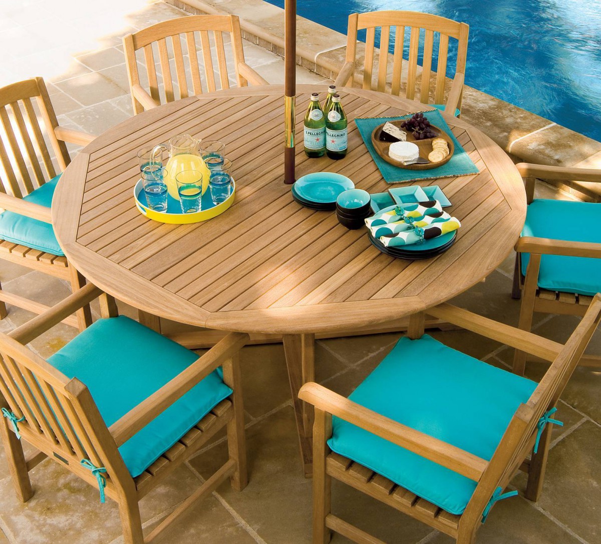 Teak Outdoor Round Dining Table