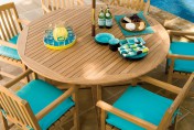 Oxford Garden Round Shorea Outdoor Teak Wood Dining Table