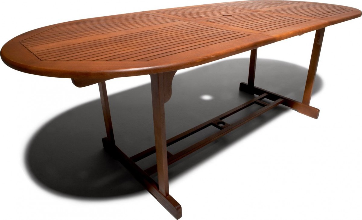 Strathwood Sheffield Hardwood Oval Expandable Table Patio Table