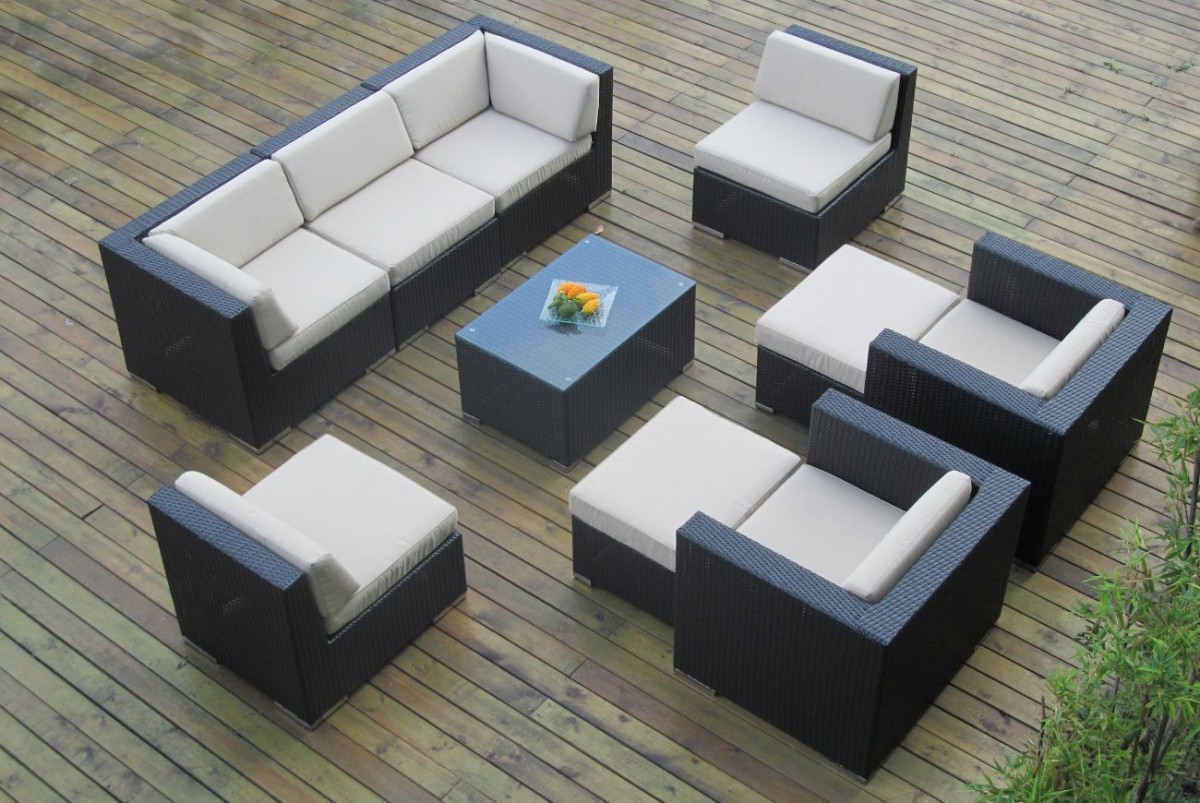 Ohana Collection 10pc Wicker Outdoor Sectional Sofa Set