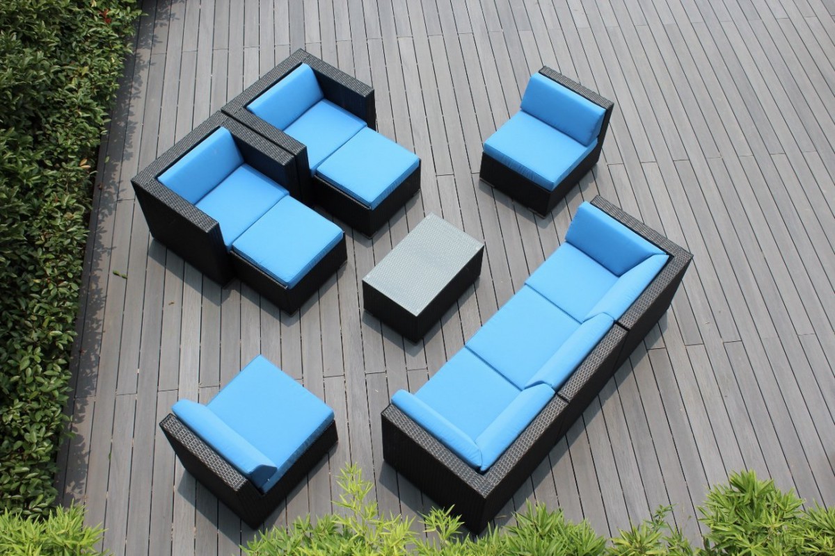 Ohana Collection 10pc Wicker Outdoor Sectional Sofa Set