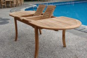 Grade-A Teak 94′ Wood Oval Outdoor Dining Table