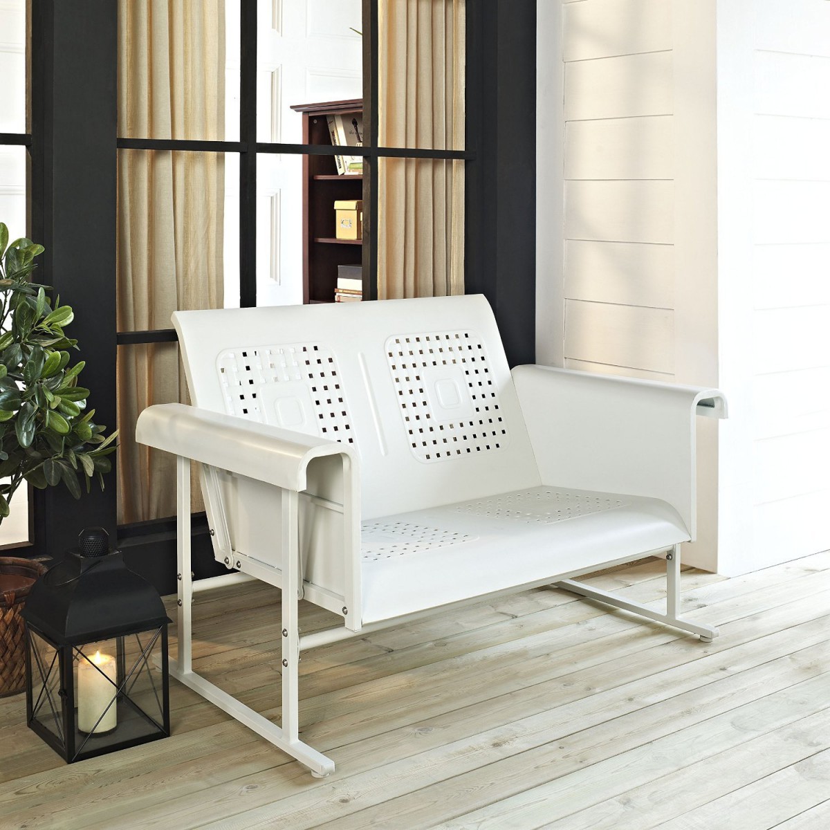 Crosley Metal Outdoor Glider Bench Loveseat