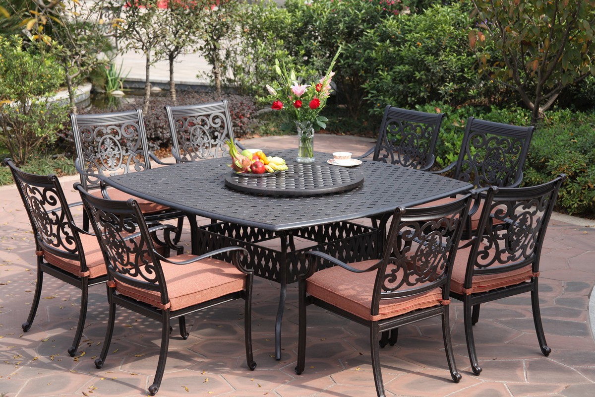 Darlee St. Cruz 10 Piece Cast Aluminum Patio Dining Set ...