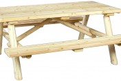 Cedarlooks Rustic Log Cedar Wood Picnic Table Bench