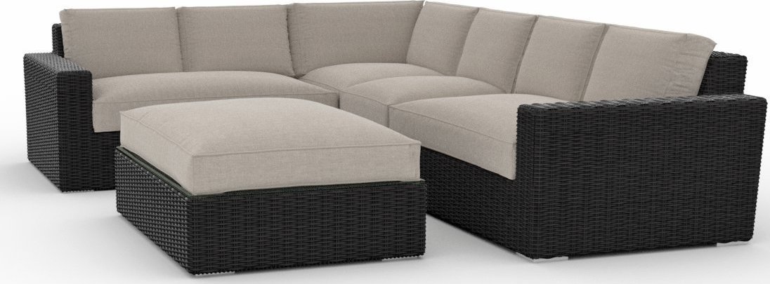 Toja Patio Furniture Turo 5 Piece Outdoor Sectional Sofa Set with Sunbrella Cushions