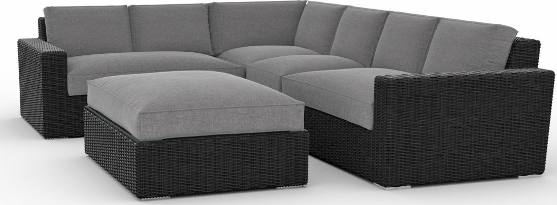 Toja Patio Furniture Turo 5 Piece Outdoor Sectional Sofa Set with Sunbrella Cushions