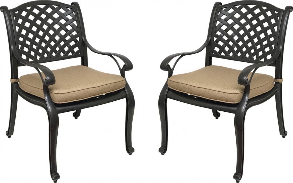 Coastlink Furniture Nevada 3 Piece Cast Aluminum Outdoor Bistro Set with Swivel Rocker Chairs