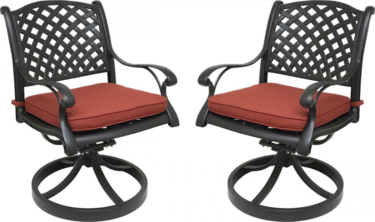 Coastlink Furniture Nevada 3 Piece Cast Aluminum Outdoor Bistro Set with Swivel Rocker Chairs