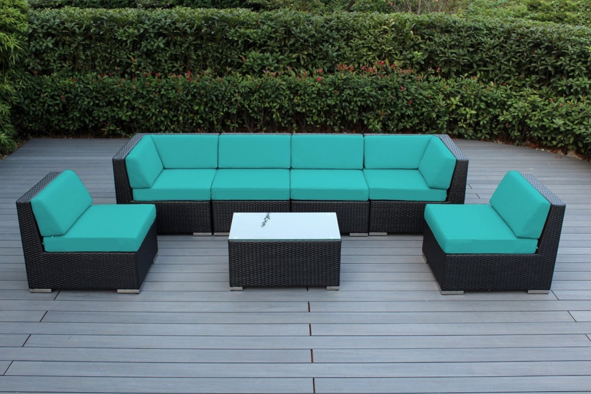 Ohana Collection 7pc Sunbrella Outdoor Sectional Sofa Set