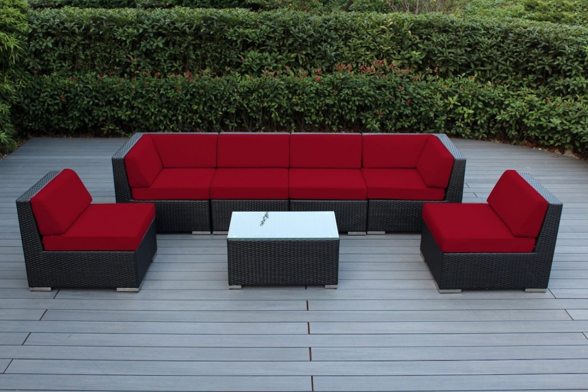 Ohana Collection 7pc Sunbrella Outdoor Sectional Sofa Set