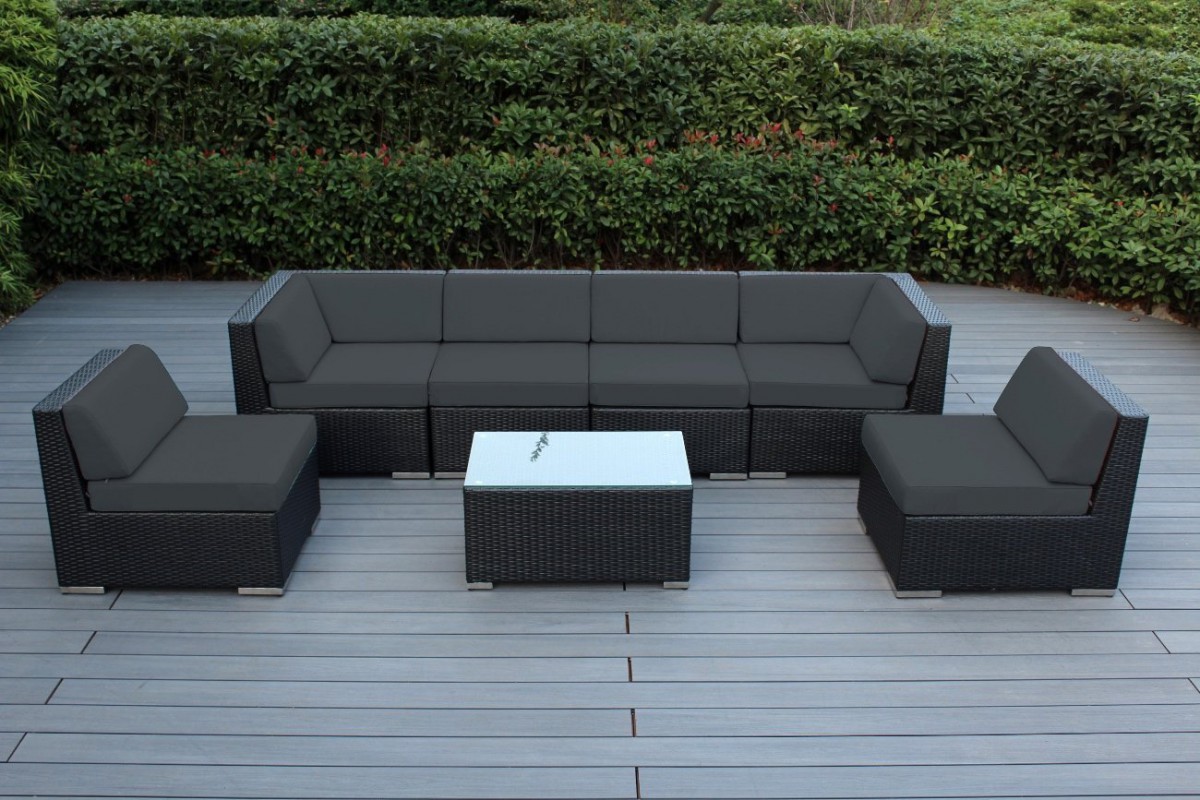 Ohana Collection 7pc Sunbrella Outdoor Sectional Sofa Set