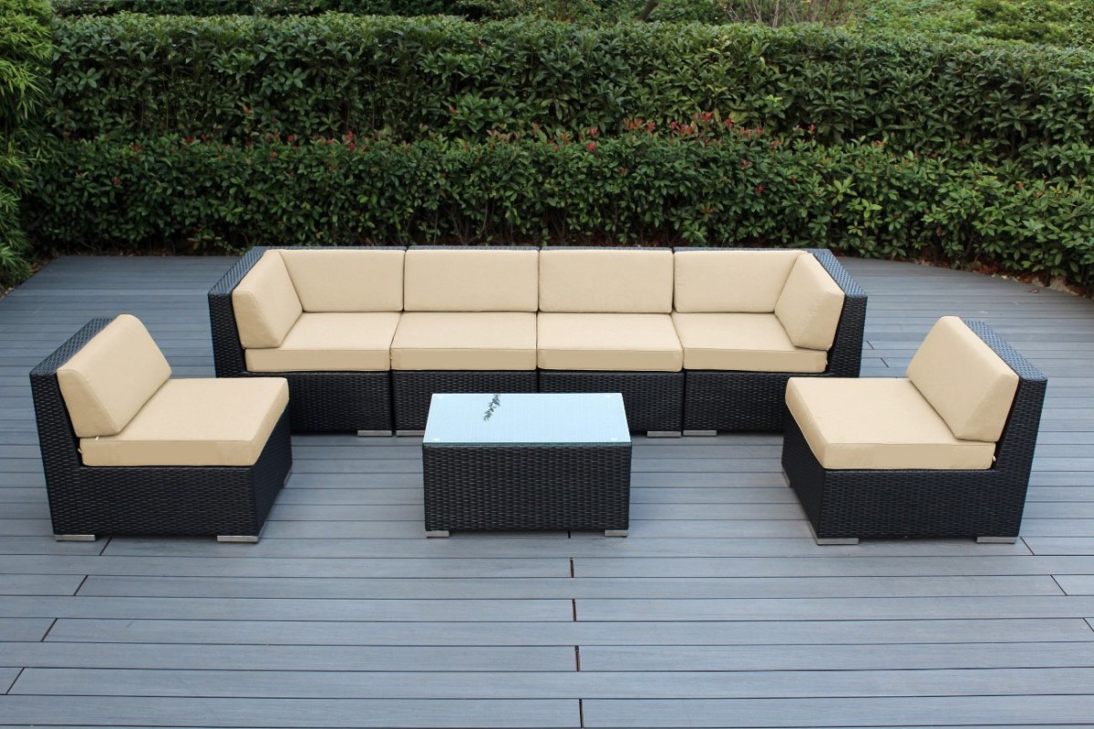 Ohana Collection 7pc Sunbrella Outdoor Sectional Sofa Set