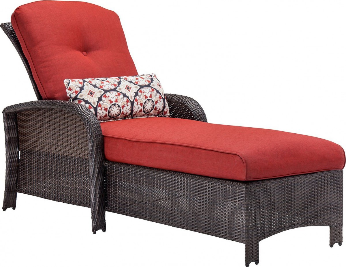 Hanover Strathmere Wicker Outdoor Chaise Lounge Chair