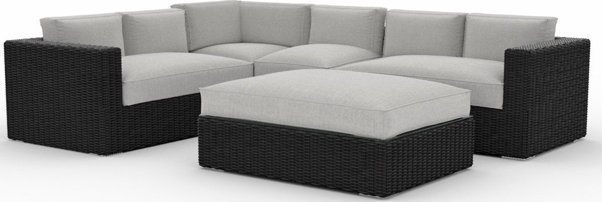 Toja Patio Furniture Yorkville 5 Piece Outdoor Sectional Sofa Set with Sunbrella Cushions