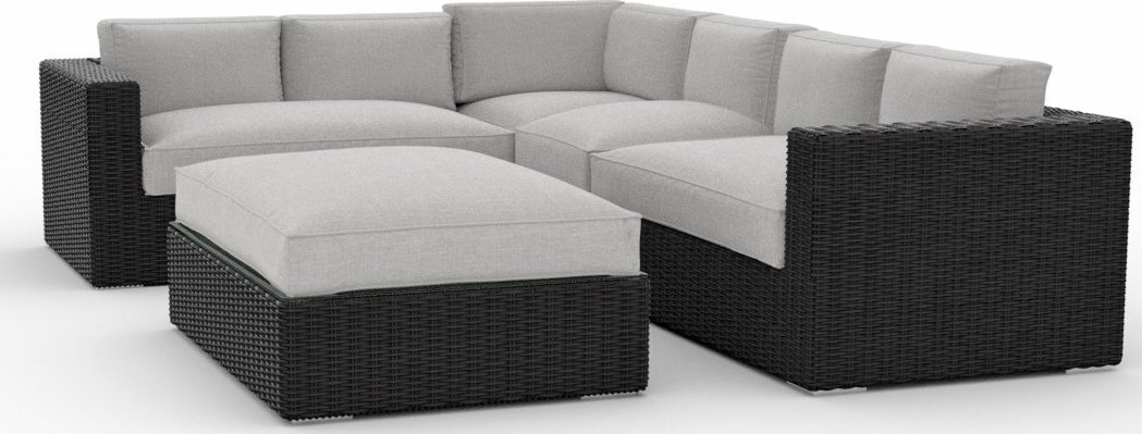 Toja Patio Furniture Yorkville 5 Piece Outdoor Sectional Sofa Set with Sunbrella Cushions