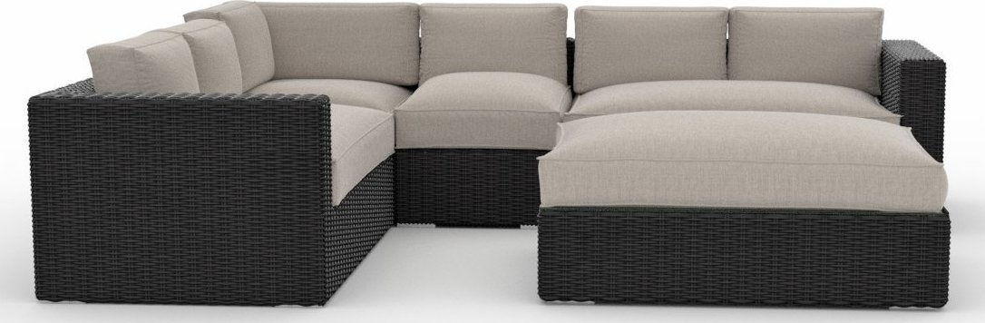 Toja Patio Furniture Yorkville 5 Piece Outdoor Sectional Sofa Set with Sunbrella Cushions