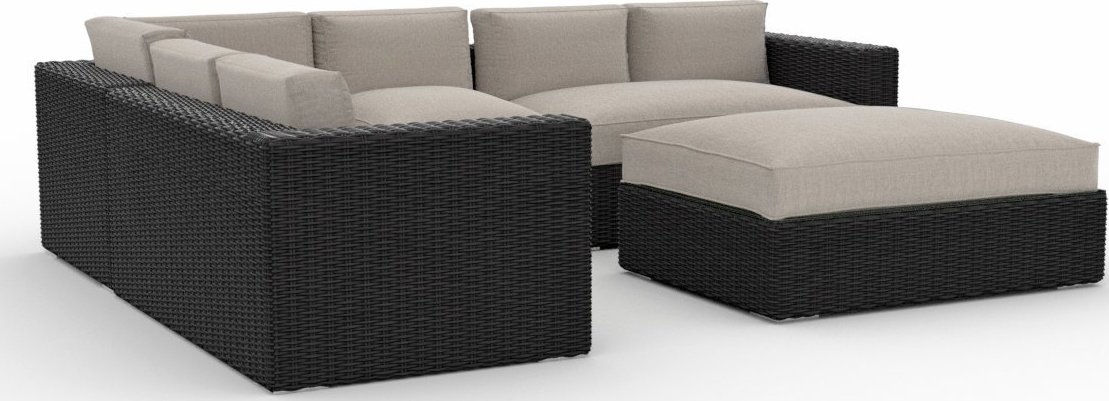 Toja Patio Furniture Yorkville 5 Piece Outdoor Sectional Sofa Set with Sunbrella Cushions