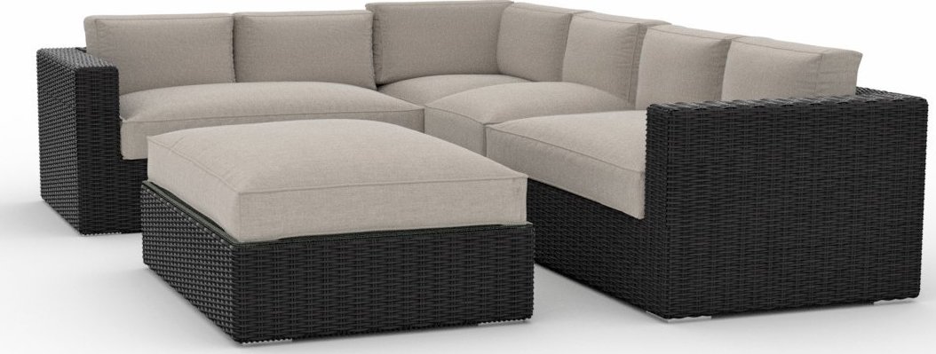 Toja Patio Furniture Yorkville 5 Piece Outdoor Sectional Sofa Set with Sunbrella Cushions