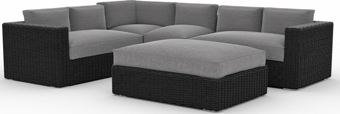 Toja Patio Furniture Yorkville 5 Piece Outdoor Sectional Sofa Set with Sunbrella Cushions