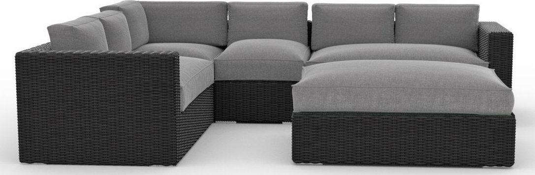 Toja Patio Furniture Yorkville 5 Piece Outdoor Sectional Sofa Set with Sunbrella Cushions