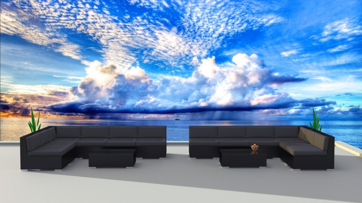 Urban Furnishing BLACK SERIES Outdoor Sectional Sofa Set