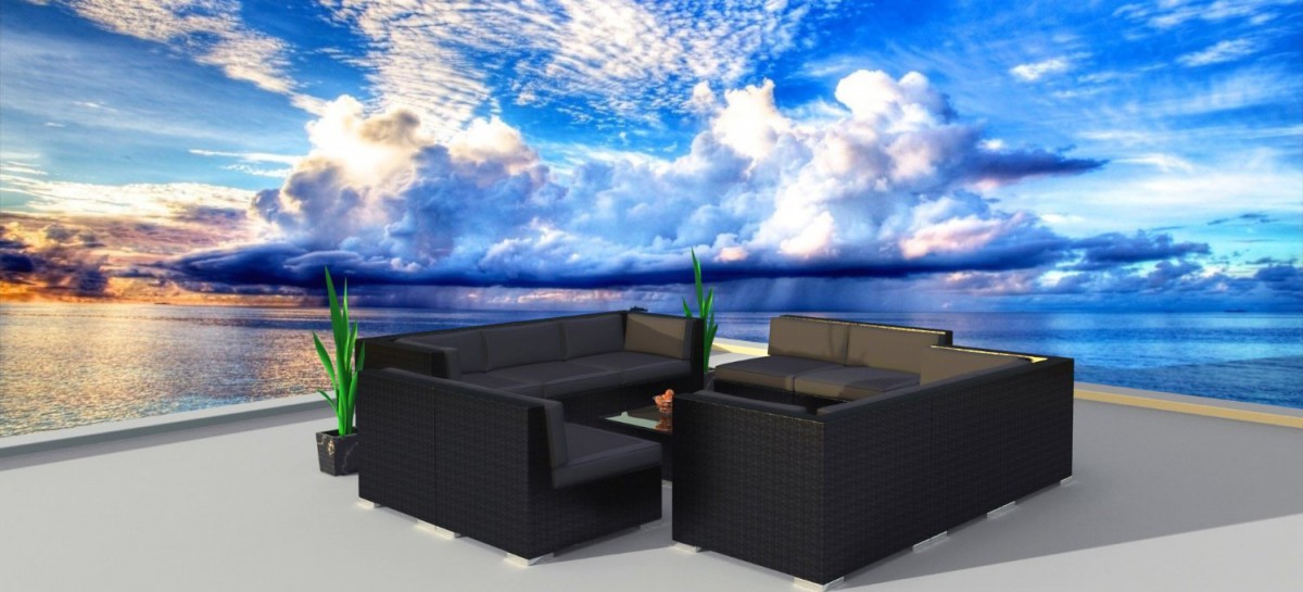 Urban Furnishing BLACK SERIES Outdoor Sectional Sofa Set