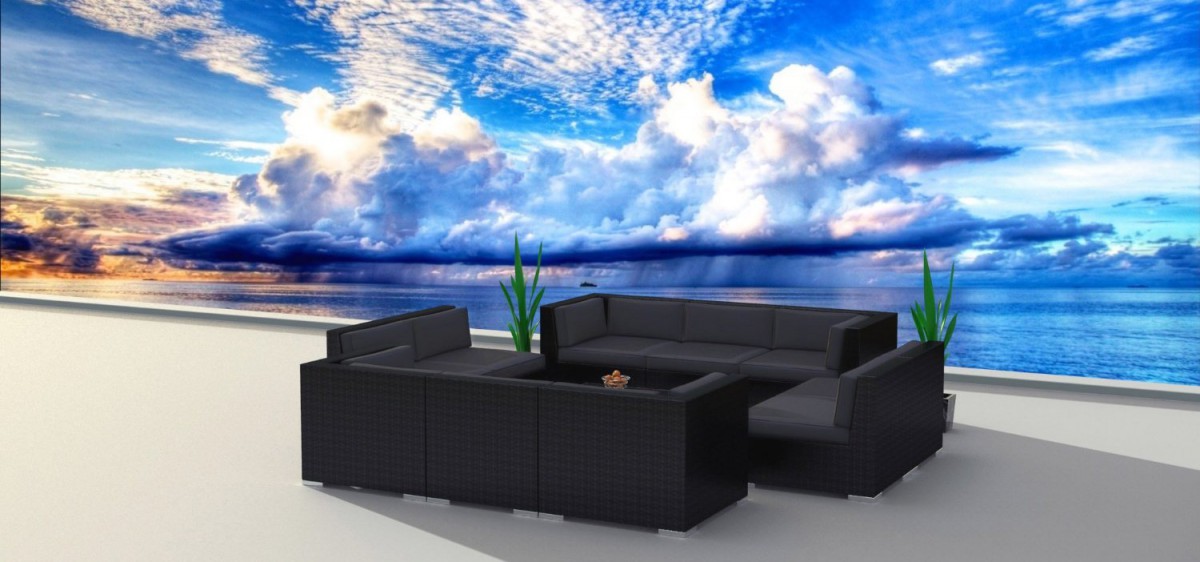 Urban Furnishing BLACK SERIES Outdoor Sectional Sofa Set