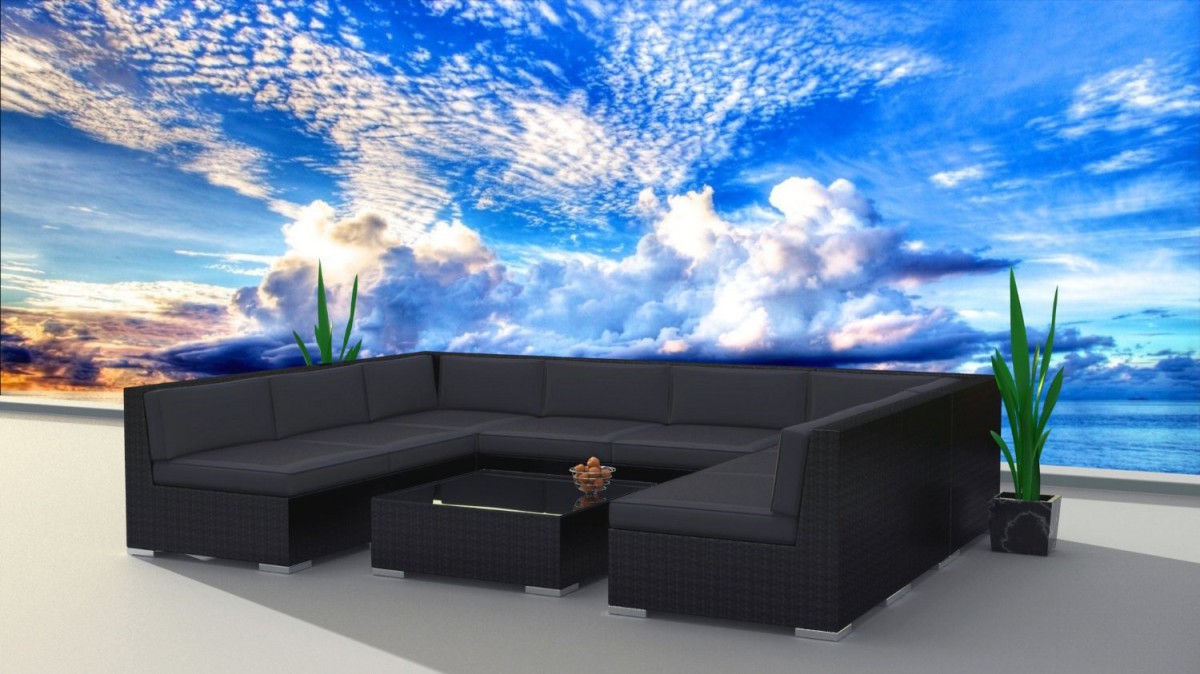 Urban Furnishing BLACK SERIES Outdoor Sectional Sofa Set