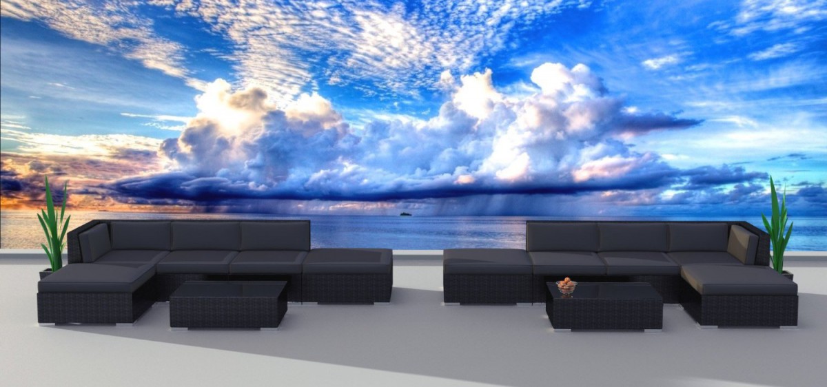 Urban Furnishing BLACK SERIES Outdoor Sectional Sofa Set