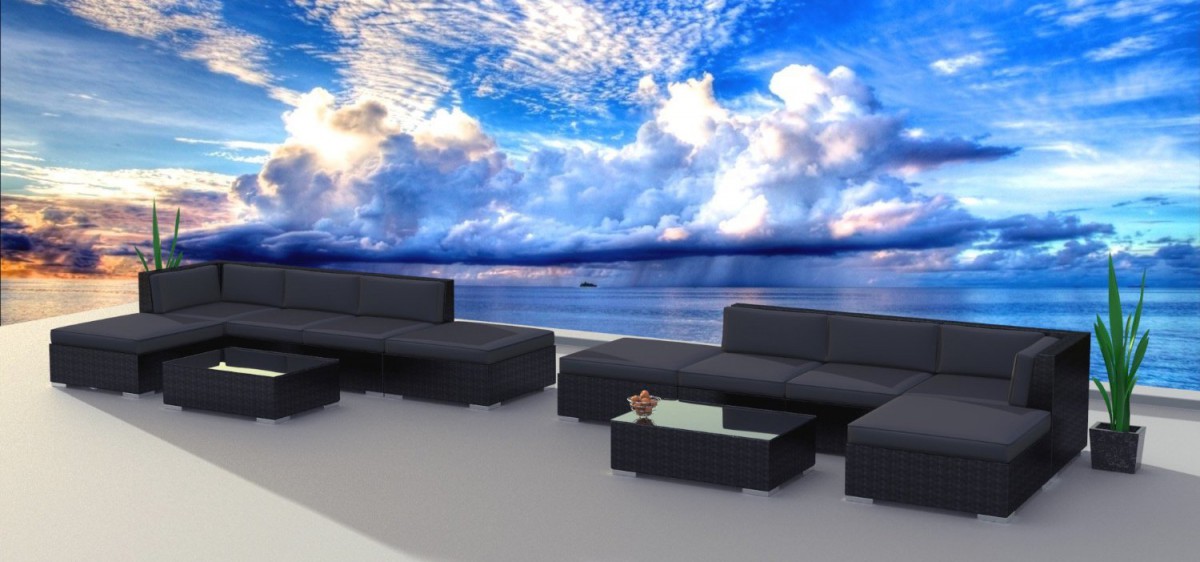 Urban Furnishing BLACK SERIES Outdoor Sectional Sofa Set